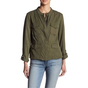 Sanctuary SnapFront Safari Cargo Jacket Womens Medium ArmyGreen Military Utility